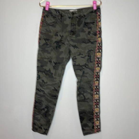 DRIFTWOOD x Sundance‎ camo embroidered Jackie pants boho 29 - Picture 2 of 11